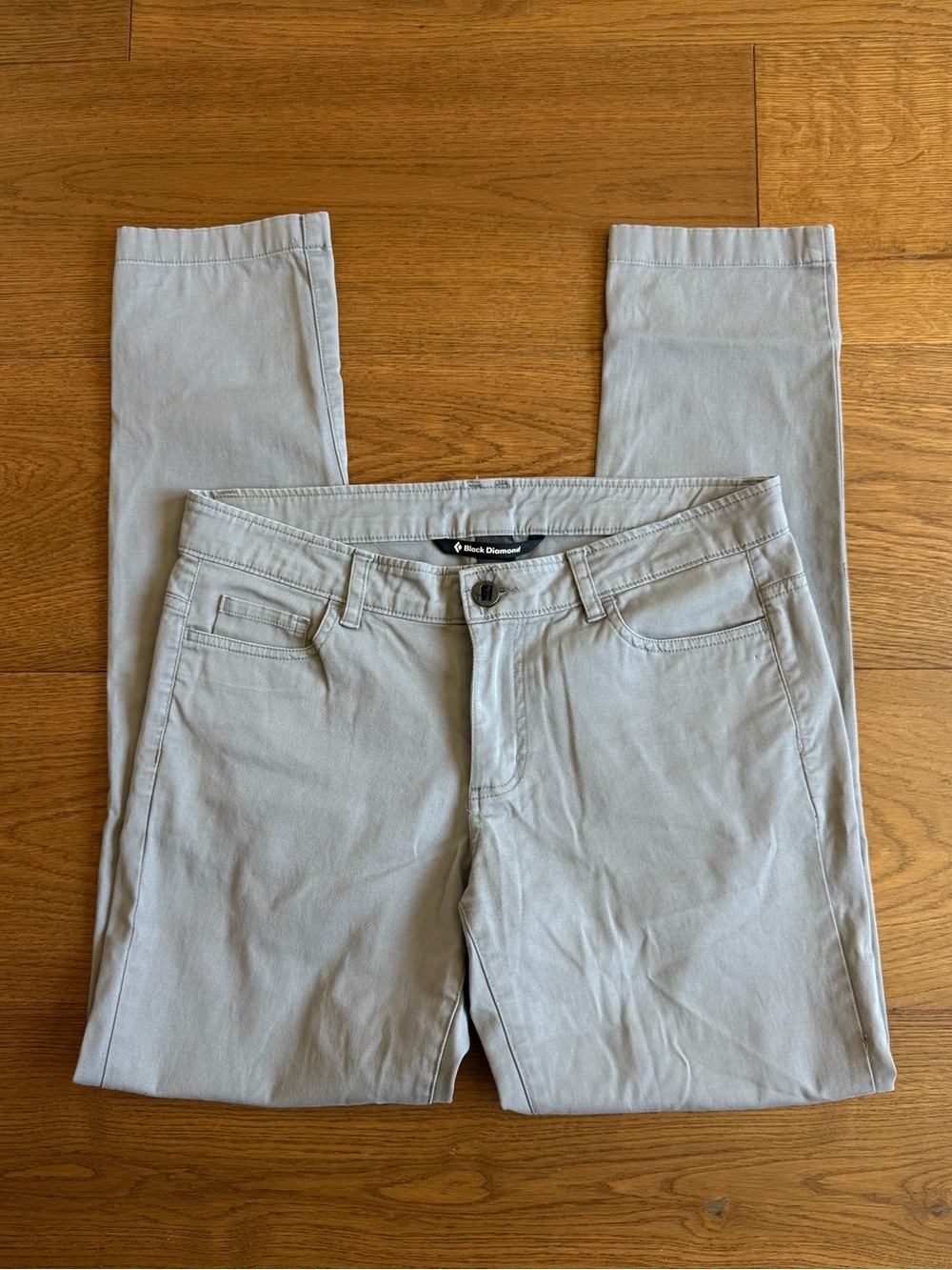 Black Diamond Women’s Slim Fit Gray Twill Chino Pants Tapered Pockets Size 10